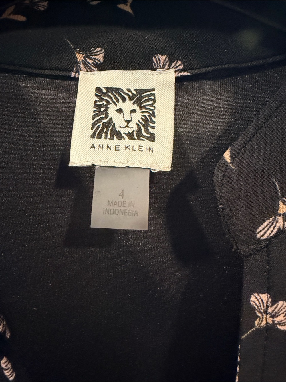 Anne Klein Black Sleeveless Floral Tea Dress - Picture 5 of 5